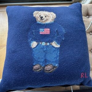Ralph Lauren Polo Bear Flag Sweater Pillow